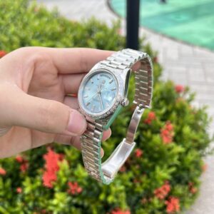 Đồng Hồ Rolex Day-Date Ice Blue Đính Đá Baguette EW 40mm (1)