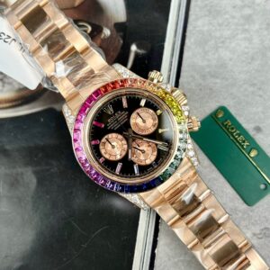 Đồng Hồ Rolex Daytona Rainbow 116595RBOW Bọc Vàng Độ Kim Cương Moissanite 40mm (2)
