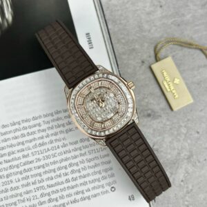 Đồng Hồ Patek Philippe Aquanaut 5062 Replica 11 Bọc Vàng Độ Moissanite (9)