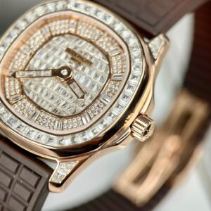 Đồng Hồ Patek Philippe Aquanaut 5062 Replica 11 Bọc Vàng Độ Moissanite (9)