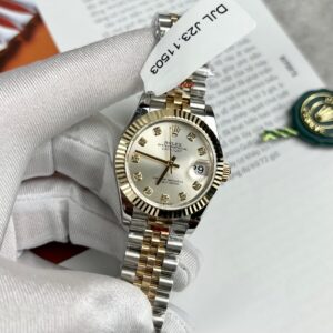 Đồng Hồ Rolex DateJust Nữ Bọc Vàng 18K Mặt Số Trắng Nhà Máy GM 31mm (1)