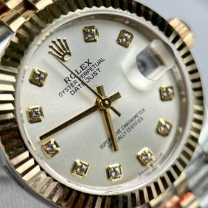 Đồng Hồ Rolex DateJust Nữ Bọc Vàng 18K Mặt Số Trắng Nhà Máy GM 31mm (1)