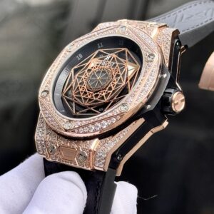 Đồng Hồ Hublot Big Bang Sang Bleu King Gold Replica 11 Đính Đá 44mm (2)
