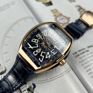 Đồng Hồ Nam Franck Muller V45 Màu Xanh Dương Vỏ Vàng Hồng 45mm (8)
