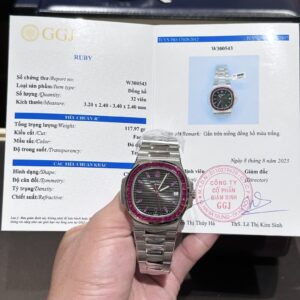 Đồng Hồ Nam Patek Philippe Nautilus 5723 Độ Đá Ruby Đỏ Replica 11 40mm (3)