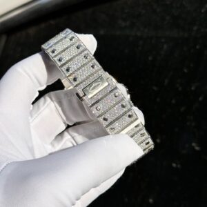 Đồng Hồ Cartier Santos Đính Full Kim Cương Moissanite Hong Kong 39 (1)