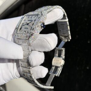 Đồng Hồ Cartier Santos Đính Full Kim Cương Moissanite Hong Kong 39 (1)