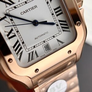 Đồng Hồ Cartier Santos Replica 11 Màu Vàng Hồng Nhà Máy BV (2)