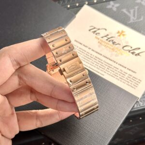 Đồng Hồ Cartier Santos Replica 11 Màu Vàng Hồng Nhà Máy BV (2)