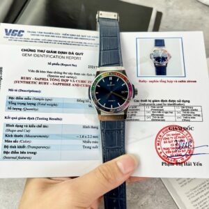 Đồng Hồ Hublot Classic Fusion Độ Đá Quý Tổng Hợp Màu Xanh 42mm (3)