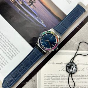 Đồng Hồ Hublot Classic Fusion Độ Đá Quý Tổng Hợp Màu Xanh 42mm (3)