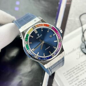 Đồng Hồ Hublot Classic Fusion Độ Đá Quý Tổng Hợp Màu Xanh 42mm (3)