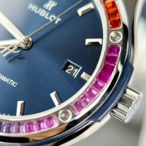 Đồng Hồ Hublot Classic Fusion Độ Đá Quý Tổng Hợp Màu Xanh 42mm (3)