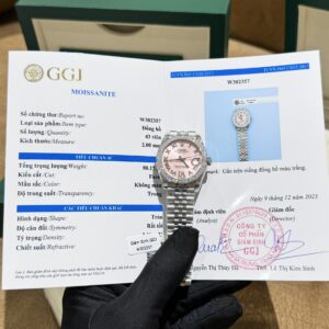 Đồng Hồ Nữ Rolex DateJust Độ Kim Cương Moissanite Mặt Số Hồng 31mm (1)