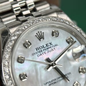 Đồng Hồ Nữ Rolex DateJust Rep 11 Đính Đá Mặt Xà Cừ (1)