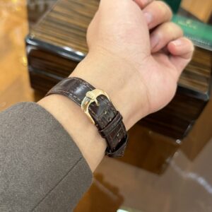 Đồng Hồ Rolex Cellini 50525 Replica 11 Vỏ Vàng Hồng Dây Nâu 39mm (1)