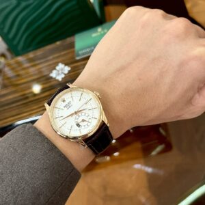 Đồng Hồ Rolex Cellini 50525 Replica 11 Vỏ Vàng Hồng Dây Nâu 39mm (1)