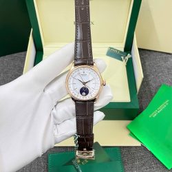 Đồng Hồ Rolex Cellini Moonphase 50535 Replica 11 Dây Da Nâu Máy Thuỵ Sỹ 39mm (7)