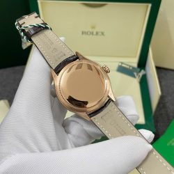 Đồng Hồ Rolex Cellini Moonphase 50535 Replica 11 Dây Da Nâu Máy Thuỵ Sỹ 39mm (7)