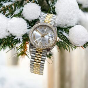 Đồng Hồ Rolex DateJust Nữ Đính Kim Cương Moissanite Demi Gold 31mm (6)