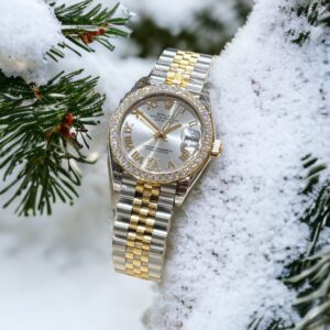 Đồng Hồ Rolex DateJust Nữ Đính Kim Cương Moissanite Demi Gold 31mm (6)