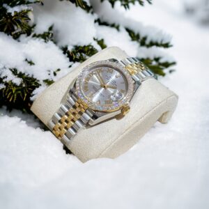 Đồng Hồ Rolex DateJust Nữ Đính Kim Cương Moissanite Demi Gold 31mm (6)