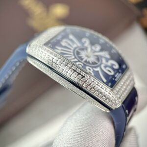 Đồng Hồ Franck Muller V32 Nữ Màu Xanh Dương Đính Đá Nhà Máy ABF 36mm (8)
