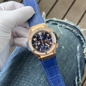 Đồng Hồ Hublot Big Bang Chronograph King Gold Màu Xanh Blue 44mm (6)
