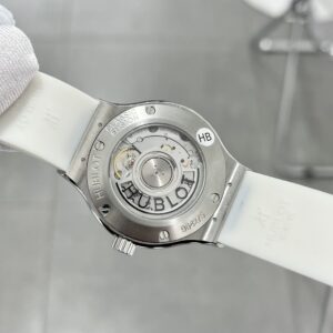 Đồng Hồ Hublot Dây Cao Su Màu Trắng Fake 11 Máy Thụy Sỹ 38mm