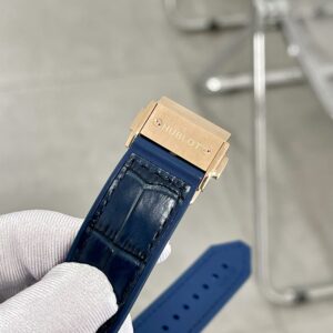 Đồng Hồ Hublot King Gold Màu Xanh Blue Đính Đá 1 Hàng HBF 38mm (1)