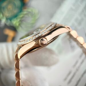 Đồng Hồ Rolex DateJust Bọc Vàng Đính Moissanite Mặt Chocolate 31mm (10)