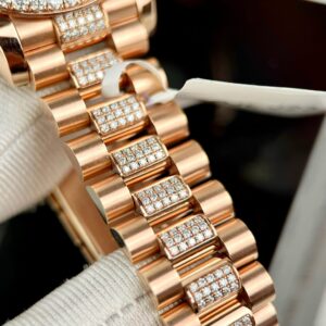 Đồng Hồ Rolex DateJust Bọc Vàng Đính Moissanite Mặt Chocolate 31mm (10)