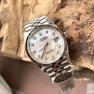 Đồng Hồ Rolex DateJust Độ Mặt Xà Cừ Tự Nhiên Cọc Số Moissanite 36mm (3)