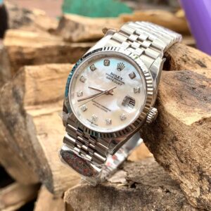 Đồng Hồ Rolex DateJust Độ Mặt Xà Cừ Tự Nhiên Cọc Số Moissanite 36mm (3)