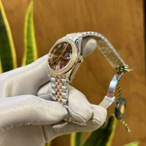 Đồng Hồ Rolex DateJust Nữ Đính Đá Mặt Chocolate Fake Cao Cấp 31mm (5)