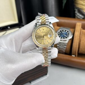 Đồng Hồ Rolex DateJust Replica 11 Cọc Số Da Quang Bọc Vàng 18k GMF 41mm (5)