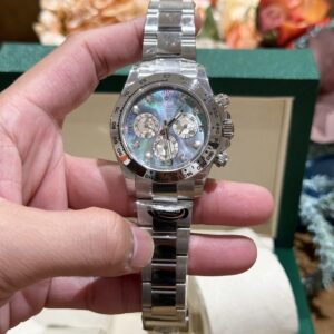 Đồng Hồ Rolex Daytona Mặt Xà Cừ Tím Cọc Số Moissanite 40mm (8)