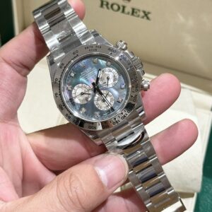Đồng Hồ Rolex Daytona Mặt Xà Cừ Tím Cọc Số Moissanite 40mm (8)
