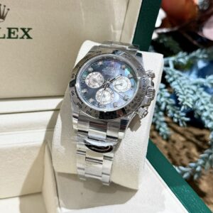 Đồng Hồ Rolex Daytona Mặt Xà Cừ Tím Cọc Số Moissanite 40mm (8)
