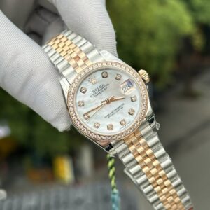 Đồng Hồ Nữ Rolex DateJust Replica 11 Mặt Xà Cừ Đính Đá 31mm (1)