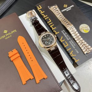 Đồng Hồ Patek Philippe Replica 11 Nautilus 5724R Mặt Xám 3 Dây 40mm (8)