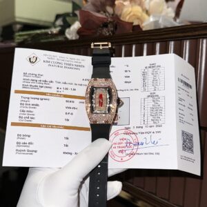 Đồng Hồ Richard Mille RM007 Bọc Vàng Hồng Đính Full Kim Cương Tự Nhiên 36mm (6)