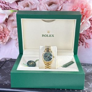 Đồng Hồ Rolex DateJust 278288 Replica 11 Nữ Mặt Số Họa Tiết Hoa Xanh Oliu 31mm (2)