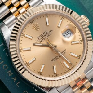 Đồng Hồ Rolex DateJust Bọc Vàng Mặt Vàng Champagne GM Factory 41mm (8)