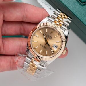 Đồng Hồ Rolex DateJust Bọc Vàng Mặt Vàng Champagne GM Factory 41mm (8)