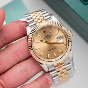 Đồng Hồ Rolex DateJust Bọc Vàng Mặt Vàng Champagne GM Factory 41mm (8)