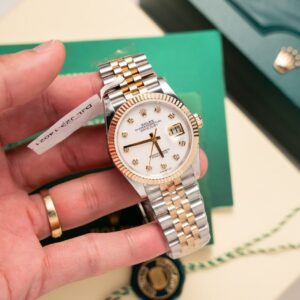 Đồng Hồ Rolex DateJust Mặt Xà Cừ Bọc Vàng Thật Nhà Máy GM 36mm (4)