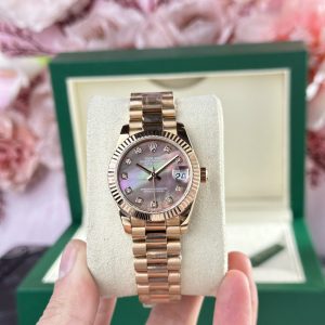 Đồng Hồ Rolex DateJust Rose Gold 178275 Nữ Mặt Xà Cừ Tím Replica 11 31mm (2)