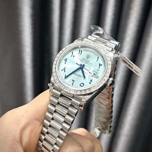 Đồng Hồ Rolex Day-Date Mặt Xanh Băng Cọc Số Arabic Nhà Máy GM 40mm