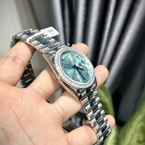 Đồng Hồ Rolex Day-Date Mặt Xanh Băng Cọc Số Arabic Nhà Máy GM 40mm